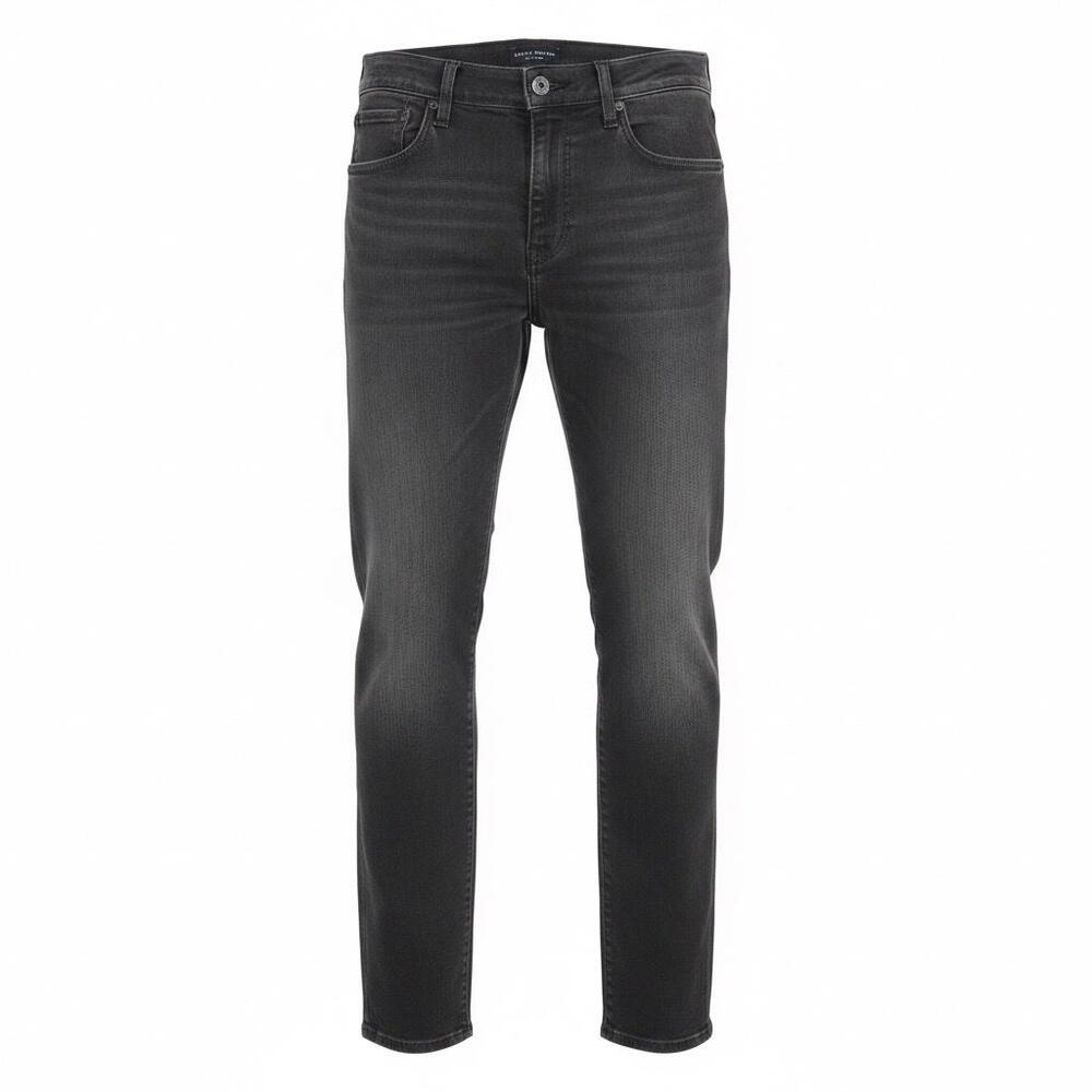 Lucky Brand Jeans Mens 35x28 Gray Dark Wash Denim Slim Tapered Stretch 5 Pocket